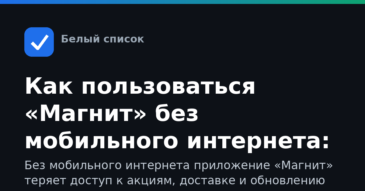 Как пользоваться «Магнит» без мобильного интернета: гайд