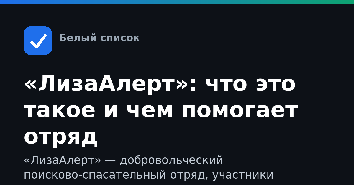 «ЛизаАлерт»: что это такое и чем помогает отряд